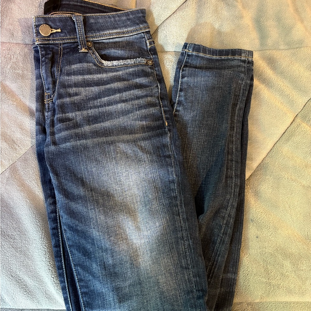 Buckle Black Blue Denim Skinny Jeans